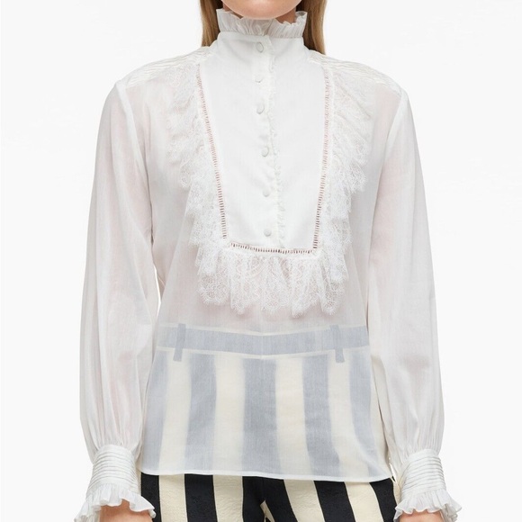 Zara Tops - ZARA CONTRAST YOKE BLOUSE WITH DECORATIVE FRONT - LIMITED EDITION SZ S 2674/602